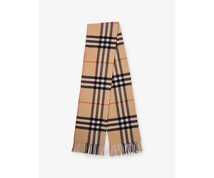 Burberry Womens Burberry Giant Check-Print Cashmere Scarf Sand