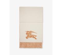 Burberry Womens Burberry Knight Logo Cashmere Scarf Pebble White