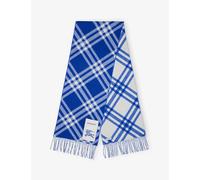 Burberry Womens Burberry Rectangular-Shape Check-Pattern Cashmere Scarf Knight