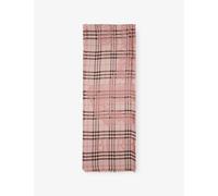 Burberry Womens Burberry Wide Ekd Check Wool and Silk Scarf Bow Pink