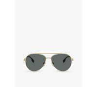 Burberry Womens Gold Be3147 Pilot-frame Metal Sunglasses