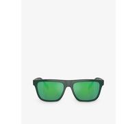Burberry Womens Green Be4402u Square-frame Polyamide-bio Sunglasses 5.1cm