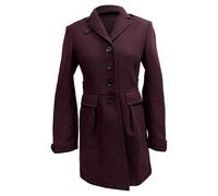 Burberry Women's Preloved Brit Single-Breasted Short Coat in Burgundy Wool | Size: 4