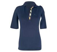 Burberry Women's Preloved Brit V-neck Polo Shirt in Navy Blue Cotton | Size: XS