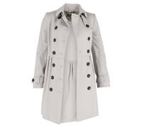 Burberry Women's Preloved Double Breasted Trench Jacket in Grey Cotton | Size: 4