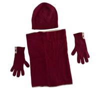 Burberry Women's Preloved Gloves, Scarf & Beanie in Red Cashmere