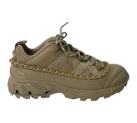 Burberry Women's Preloved Gold Chain Arthur Sneakers in Khaki Leather | Size: 3