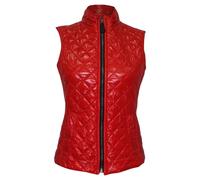 Burberry Women's Preloved Quilted Zip-Up Down Vest in Red Polyamide | Size: 38