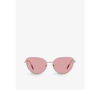 Burberry Womens Silver Be3144 Harper Cat-eye Steel Sunglasses 4.7cm