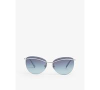 Burberry Womens Silver Tf3057 Butterfly-frame Sunglasses
