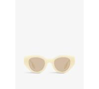 Burberry Womens White Be4390 Meadow Phantos-frame Acetate Sunglasses 4.2cm