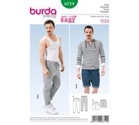 BURDA 6719 MEN'S JOGGING PANTS Sewing Pattern Sizes 36 - 46 Skill: SUPER EASY