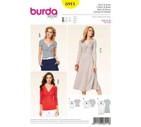 Burda B6911 Shirt and Dress Sewing Pattern (19 x 13 cm) [English Language Not Guaranteed]