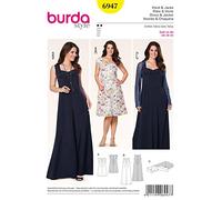 BURDA 6947 DRESS & JACKET MISSES' PLUS Sewing Pattern Size 18 - 34 Skill: EASY