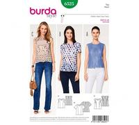Burda Brand Ladies' Easy Sewing Pattern 6525, Size 8-20, Multi-coloured Tops