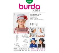 Burda Childrens Easy Sewing Pattern 9496 Bonnet, Caps & Hats