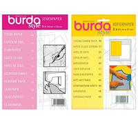 Burda Double Pack - Dressmakers Tissue Paper | 110 x 150cm + Yellow & White Tracing Carbon Paper 83x57cm, 2 Sheets