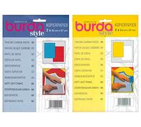 Burda Double Pack - Tracing Carbon Paper 1 x Blue 1 x Red + Yellow & White Tracing Carbon Paper 83x57cm, 2 Sheets