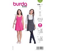 Burda Kids #9198 Girls' Sewing Pattern Short Dresses Size 140-176