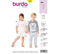 BURDA KIDS 9326 UNISEX PYJAMAS & SHORTS Sewing Pattern Sizes 18m -7 Skill: EASY