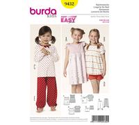 BURDA KIDS 9432 GIRLS PYJAMAS NIGHTWEAR Sewing Pattern Ages 3-10 Skill: S EASY