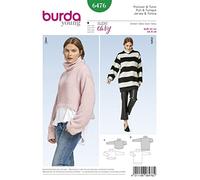 Burda Ladies Easy Sewing Pattern 6476 Pullover Collared Top