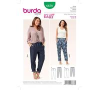 Burda Ladies Easy Sewing Pattern 6678 Tapered Leg Casual Pants