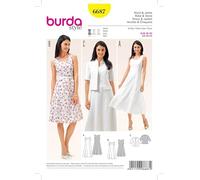 Burda Ladies Easy Sewing Pattern 6687 Dresses & Short Sleeve Jacket