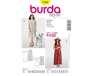 Burda Ladies Easy Sewing Pattern 7100 - Summer Dresses Plus Sizes: 18-34