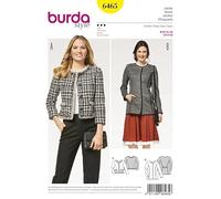 Burda Ladies Sewing Pattern 6465 Collarless Jackets