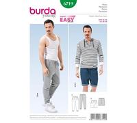 Burda Mens Easy Sewing Pattern 6719 Casual Pants & Shorts