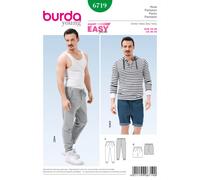 Burda Mens Jogging Tracksuit Trousers & Shorts Casual Fabric Sewing Pattern 6719