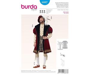 Burda Mens Sewing Pattern 6887 - King Henry the 8th Fancy Dress Costume