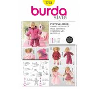 Burda Outdoor Dolls Clothes Accessories Fabric Sewing Pattern 7753