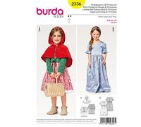 Burda Pattern 2356 Little Red Riding Hood and Princess Carnival, Paper, White, 19 x 14 x 0.5 cm
