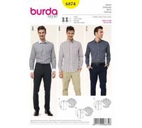 Burda Sewing Pattern 6874 Style Menswear Leisure Business Shirt