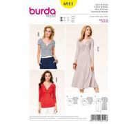Burda Sewing Pattern 6911 Dresses, Tops Sizes: 8-20