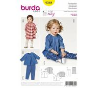 Burda Sewing Pattern 9348 Kids Baby's Loose Long Top/Dress & Trousers