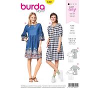 Burda Style Sewing Pattern B6401 Women’s Swing Dress with Sleeve Variations