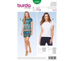 Burda Style Sewing Pattern 6540 Misses’ Plain Top and Dress Without Fastening