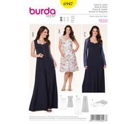 Burda Style Sewing Pattern 6947 Women's Swinging Summer Dresses Easy To Sew
