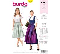 Burda Style Sewing Pattern B6268 Misses’ Jumper Dress in Folklore Style, Blouse and Apron
