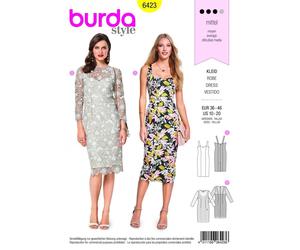 Burda Style Strap Summer Dress Heart Shape Neckline Fabric Sewing Pattern 6423