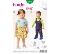 Burda Toddles Easy Sewing Pattern 9372 Dunagrees, Pinafore & Tops
