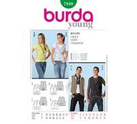 Burda Vest 7810 - Waistcoat for Ladies and Gentlemen, Size 44-54