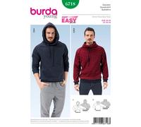 Burda Young Super Easy SEWING PATTERN 6718 Mens Hoodie & Sweatshirt 36-46