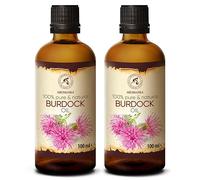 Burdock and Oil 200ml - 2x100ml - Arctium Lappa Root Extract - 100% Pure & Natural Burdock Oil - Great Benefits for Skin and Hair - Body Care - Glass Bottle