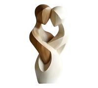 Bureau Salon Chambre | Couple En Bois Statues, Abstraite Figurines Faite Main | Minimaliste Génère Une Ambiance Apaisante Et Harmonieuse, S'intégrant Naturellement À Tout | Ornement Artistique Pour