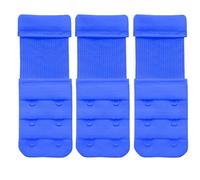Bureaucrat Elastic Bra Hook Extender-(2 Hook/3 Eye) with Extra Elastic- Increase Band Length-Bra Hook Extender Combo, Blue, 3