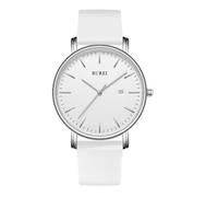 BUREI Men Watches Fashion Minimalist Analog Calendar Quartz Waterproof Watches for Men Women Student., all-silver